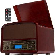 TechPlay TCP9560 BN High Power 20W Retro Wooden 3 Speed Bluetooth Turntable with CD Player, AM/FM Radio, USB... N3