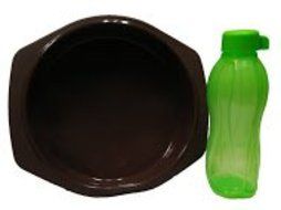 Silicone 9 Inch Deep Round Cake Pan Colour Brown 1 Piece + Free Tupperware Eco Bottle 500ml