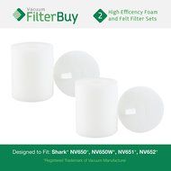 2 - Shark NV650 Replacement Foam &amp; Felt Filter Kits, Part # XFF650. Designed by FilterBuy to fit Shark NV650W,...