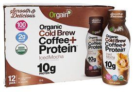 Orgain Organic Cold-Brew Coffee Plus Protein, Iced Mocha, 11.5 Ounce, 12 Count N8