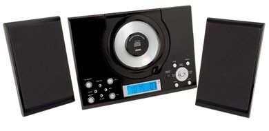 Sylvania SRCD114 Vertical CD Micro System Alarm Clock with Digital AM/FM Radio and AUX-In