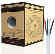 Mediabridge 14AWG 4-Conductor Speaker Wire (200 Feet, White) - 99.9% Oxygen Free Copper - UL Listed CL2 Rated... N8