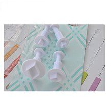 Anyana 4pcs set Diamond Plastic Plunger And Cookie Cutter Cake Mould Tool Kitchen Tool Sugar Paste Baking Mould...