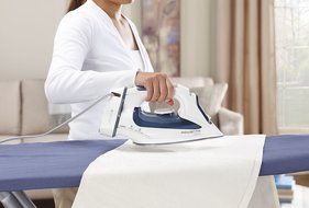 Rowenta DW2070 Effective Comfort 1600-Watt Steam Iron Stainless Steel Soleplate with Auto-Off, 300-Hole, Blue N7