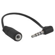 CY 90 degree right angled 3.5mm 4 poles Audio Stereo Male to Female Extension Cable 10cm Black