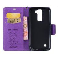 LG K7 Case, LG K7 Wallet Case,PHEZEN Cute Bear Don&#039;t Touch My Phone Design PU Leather Wallet Case Stand Flip Case... N16