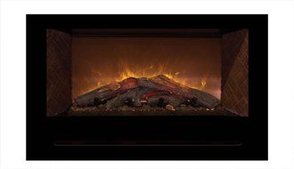 Modern Flames Home Fire Series Electric Fireplace with Log Set and Red Herringbone Side Panels, 42-Inch N7