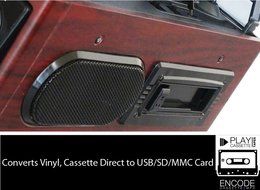 Boytone BT-19DJM-C 3-speed Turntable, 2 Built in Speakers Large Digital Display AM/FM, Cassette, USB/SD/AUX/MP3... N5