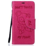 LG K7 Case, LG K7 Wallet Case,PHEZEN Cute Bear Don&#039;t Touch My Phone Design PU Leather Wallet Case Stand Flip Case... N18