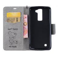 LG K7 Case, LG K7 Wallet Case,PHEZEN Cute Bear Don&#039;t Touch My Phone Design PU Leather Wallet Case Stand Flip Case... N24
