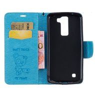 LG K7 Case, LG K7 Wallet Case,PHEZEN Cute Bear Don&#039;t Touch My Phone Design PU Leather Wallet Case Stand Flip Case... N26