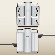 6 Outlet Swivel Surge Protector Wall Tap, 2100 Joules, White Finish, Globe Electric 7732001 N10