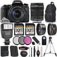 Canon EOS T6s DSLR Camera + Canon EF-S 18-135mm IS STM Lens + Digital Camera Flash + 0.43x Wide Angle Lens + 2.2x...