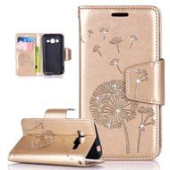 Galaxy Core Prime Case,ikasus Glitter Diamond Embossing Flowers Lily Butterfly PU Leather Flip Wallet Pouch Stand... N23