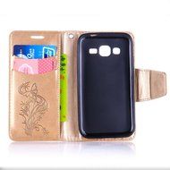 Galaxy Core Prime Case,ikasus Glitter Diamond Embossing Flowers Lily Butterfly PU Leather Flip Wallet Pouch Stand... N24