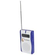 Real Madrid FC Official Portable Football Crest AM/FM Radio (One Size) (White/Blue)