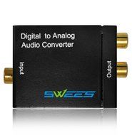 Swees Digital Coax and Optical Toslink to Analog RCA Audio Converter Adapter RCA L/R output with Optical Toslink... N2