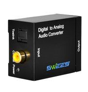 Swees Digital Coax and Optical Toslink to Analog RCA Audio Converter Adapter RCA L/R output with Optical Toslink... N3