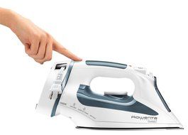 Rowenta DW2070 Effective Comfort 1600-Watt Steam Iron Stainless Steel Soleplate with Auto-Off, 300-Hole, Blue N10