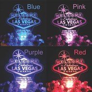 Las Vegas Sign Lighted Wedding Birthday Cake Topper Acrylic Cake top Personalized Engraved