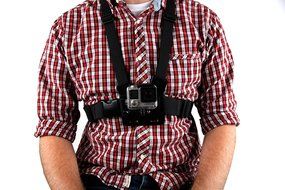 Black, Fully Adjustable Chest Strap Mount With Screw Adaptor Compatible with the eSynic 2&quot; Touch Screen Sports... N5