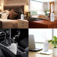 Portable USB Essential Oil Diffuser,Small 110ml Electric Ultrasonic Cool Mist Aroma Therapy Nebulizer,Compact... N9