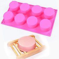 Y&amp;XL&amp;H 8 Cavity Silicone Round Cylinder Soap Diy Mold Cupcake Moulds(Random Color) N2