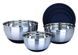 Dell'Arte Stainless Steel Mixing Bowl Set, Black, 6 Pieces