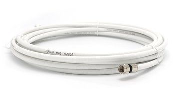 25' feet white RG6 coax, coaxial cable with two male F-pin Male connectors N8