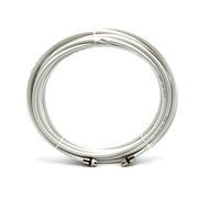 25' feet white RG6 coax, coaxial cable with two male F-pin Male connectors N10
