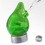 Fashion Tablet Nib Reusable Water Power Lcd Digital Clock with Base Cool Eco Gift Water Droplets Shape-green N2