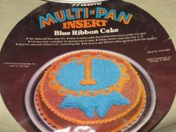Vintage 1976 Wilton 3 Piece Multi-Pan Insert " Blue Ribbon Cake " Baking Pan