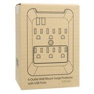 EZOPower UL Certified Wall Mount Power Surge Protector with 3 AC Outlet Plug + 2 USB Charger Ports (2.1A) + Holder N8