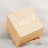 Ieasycan Multi-colors Best High-end Digital Clocks Desktop Clock Thermometer Wooden LED Alarm Clock Home Decor N2