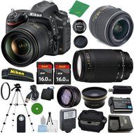 Nikon D750 - International Version (No Warranty), 18-55mm f/3.5-5.6 DX VR, Nikon 70-300mm f/4-5.6G, 2pcs 16GB...
