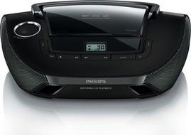 Philips AZ1837/55 CD Player Boombox Sound Machine AM/FM Radio Stereo Speaker System with USB/AUX