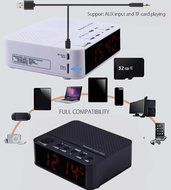 MX - 017 Bluetooth Portable Desktop Alarm Clock V2.1 Stereo Speaker Support FM Radio Handsfree AUX In TF ...... N8