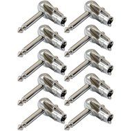 GLS Audio 1/4" Right Angle Plugs TS Mono Flat Low Profile Pancake Style for Speaker Cables, Patch Cables, Snakes... N7