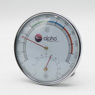 Sauna Accessory Stainless Steel Plastic Temperature Humidity Thermometer Silver N3