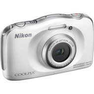 Nikon COOLPIX S33 Digital Waterproof &amp; Freezeproof Full HD 1080p Camera (White) + 64GB Class 10 Memory Card +... N5