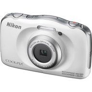 Nikon COOLPIX S33 Digital Waterproof &amp; Freezeproof Full HD 1080p Camera (White) + 64GB Class 10 Memory Card +... N6