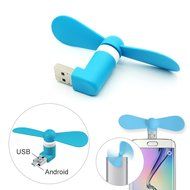 MLMSY Mini Fan, for IOS and Android Mobile(support OTG) with 2 Ports (black-I) N5