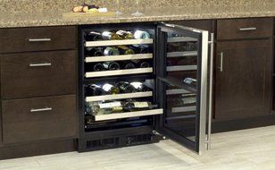 Marvel ML24WDF3LP High Efficiency Dual Zone Wine Cellar, 24", Black