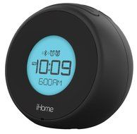 iHome All in One Bluetooth Wireless Dual Alarm Clock with Large Easy to Read Backlit LCD Display