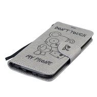 LG K7 Case, LG K7 Wallet Case,PHEZEN Cute Bear Don't Touch My Phone Design PU Leather Wallet Case Stand Flip Case... N38