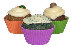 KitchenMooN Premium Silicone Cupcake Liner/Muffin Cup - Set of 12 Silicone Baking Cup - Six Colors