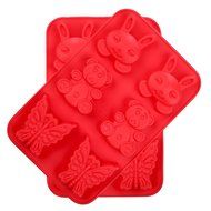 Crystallove Novelty Silicone Cake Mold Muffin Pudding Jelly Bakeware Color Randomly (3pcs, Christmas Style)