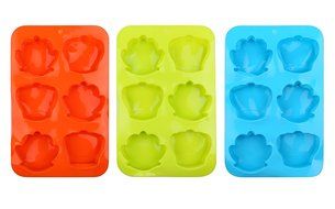 Crystallove Novelty Silicone Cake Mold Muffin Pudding Jelly Bakeware Color Randomly (3pcs, Christmas Style) N2