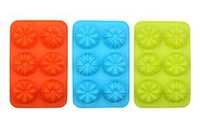 Crystallove Novelty Silicone Cake Mold Muffin Pudding Jelly Bakeware Color Randomly (3pcs, Christmas Style) N4