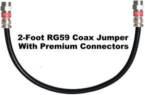 Channel Master 2 Foot RG59 Digital Coaxial Cable with Premium Compression Connectors (Black) N2